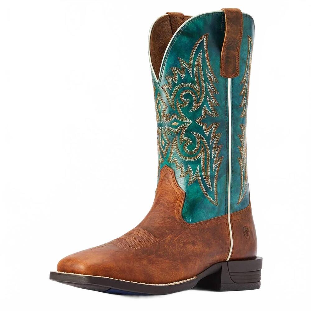 NEW ARIAT men's wild thang western boots in fiery brown crunch